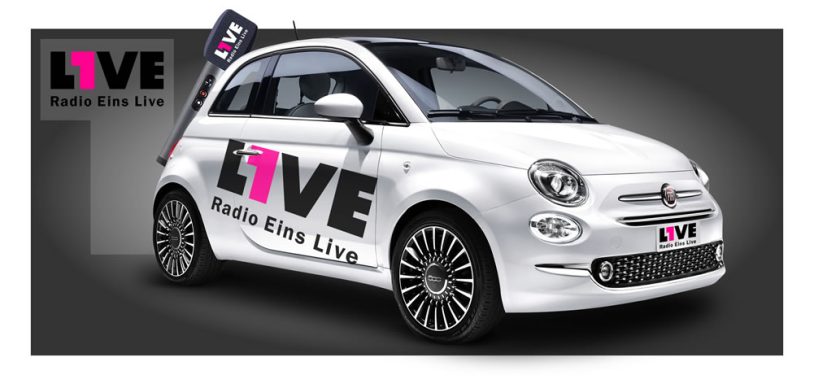 Reporterwagen, Radiosender, Fiat 500